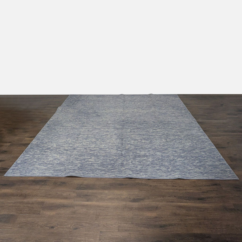 Modern Blue and Beige Area Rug - Textured Pattern, Large Size