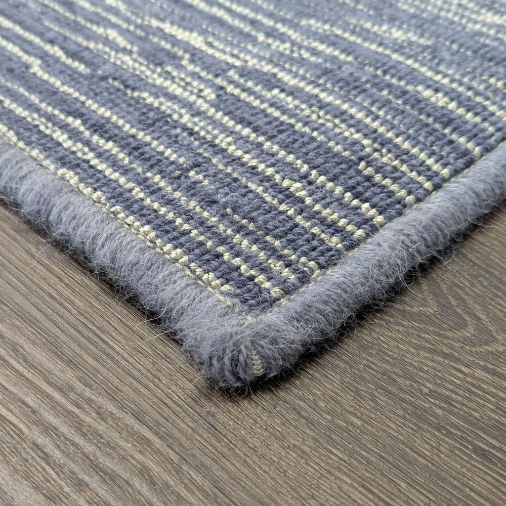 Modern Blue and Beige Area Rug - Textured Pattern, Large Size