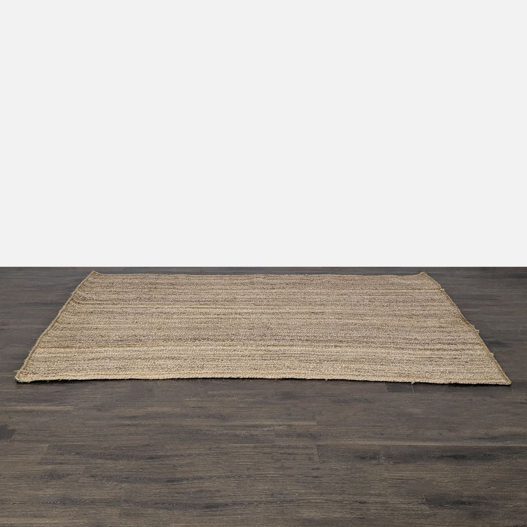 nuLOOM Natural Jute Area Rug – 6x9, Handwoven, Striped Design