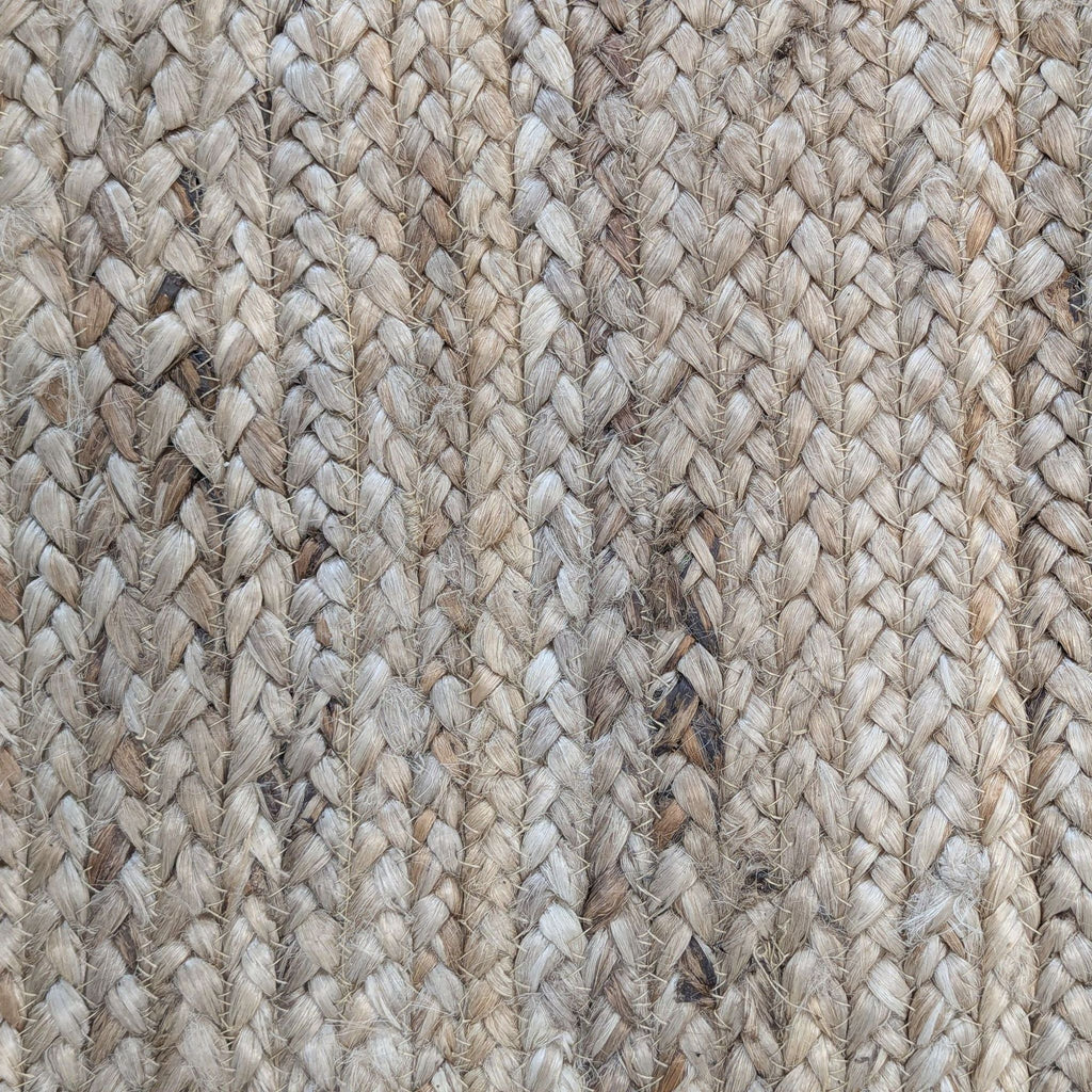 Rectangular nuLOOM rug, 3x5 ft, features earth-toned stripes and durable jute weave for a cozy, natural look.