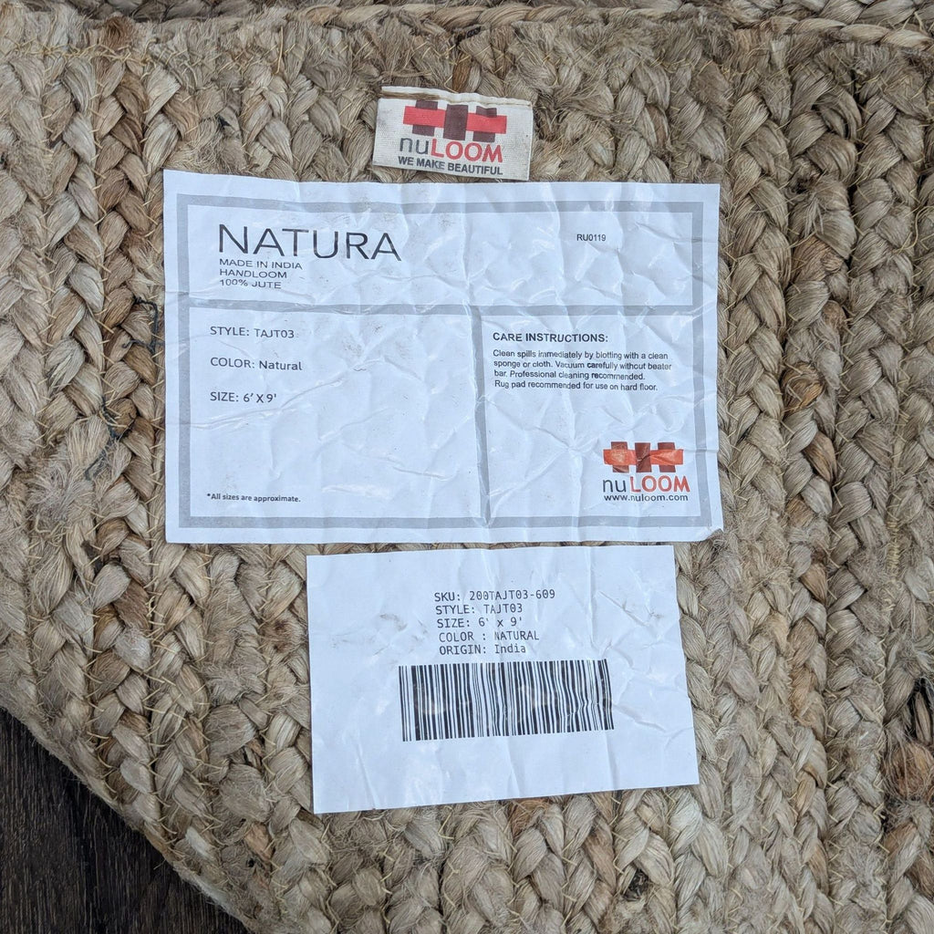Handwoven jute rug by nuLOOM in striped earth tones, 3 feet by 5 feet, ideal for versatile home decor.