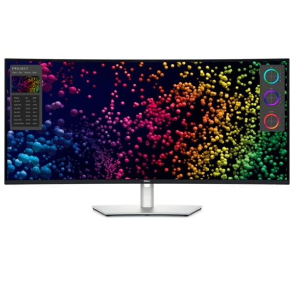 Dell UltraWide 49-inch curved monitor with slim bezels, ideal for multitasking and vibrant, sharp visuals.