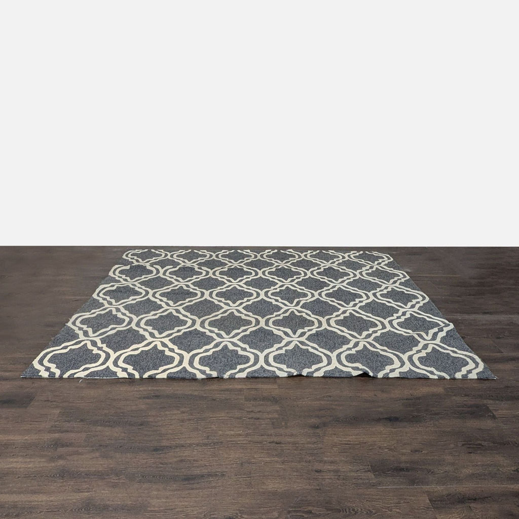 Tommy Bahama Gray and Cream Geometric Pattern Area Rug 9’7”x7’8”