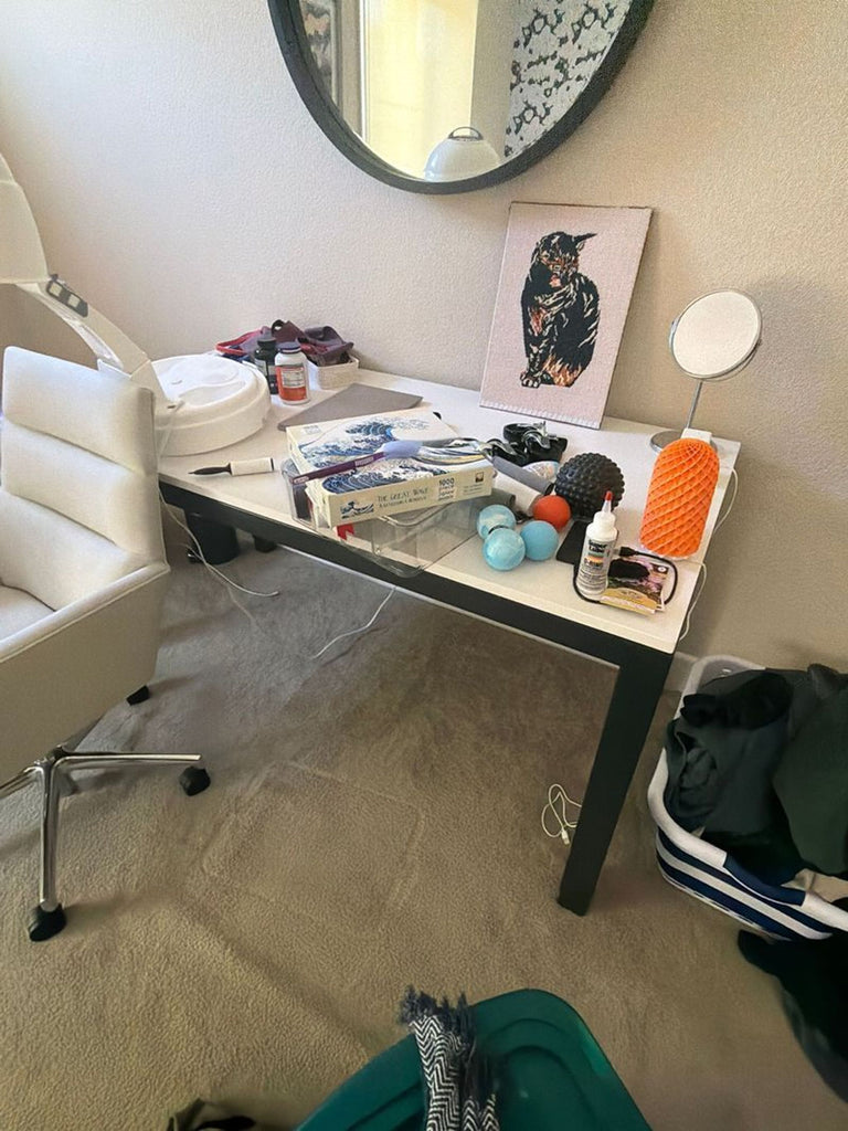 1. Modern Parsons desk with a clean white finish, minimalist design, and sturdy rectangular legs.