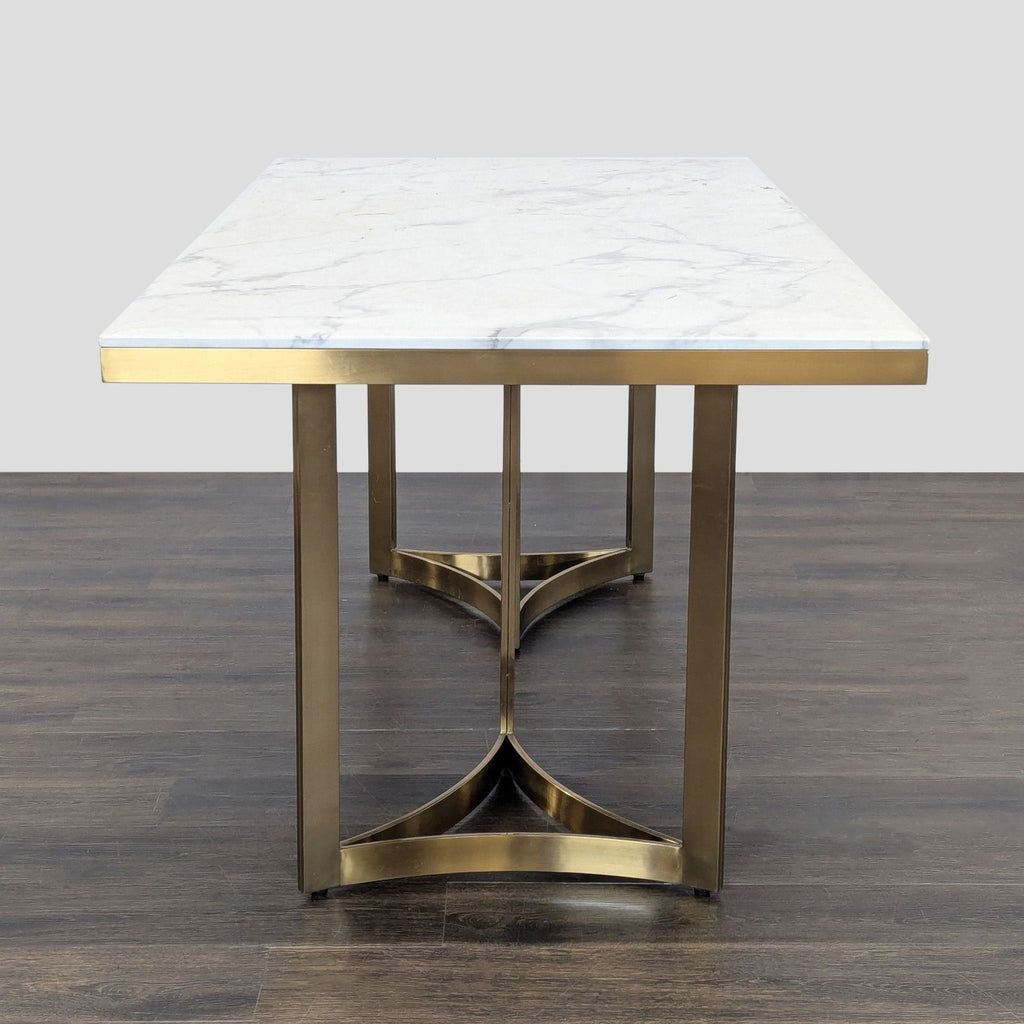 Wayfair 7-Piece Modern Dining Set with Marble-Top Table and Gray Velvet Chairs