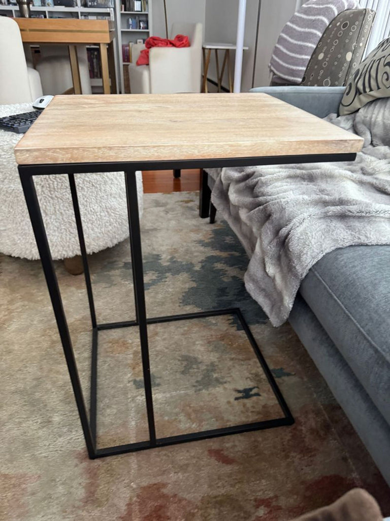 Certainly! However, I notice you referenced "these images" and a product, but no images or full product description were provided. If you can supply the images or the full description of the side & console table, I can create three distinct summarized alt texts for you. 