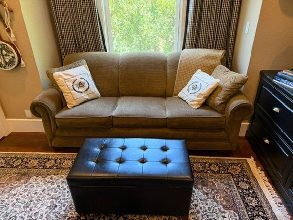 Certainly! However, I don't see any images or a full description attached to your message. If you provide the images or the detailed description, I can generate three distinct summarized alt texts for a Sleeper Sofa item. Please upload the images or share the necessary information so I can assist you accurately!