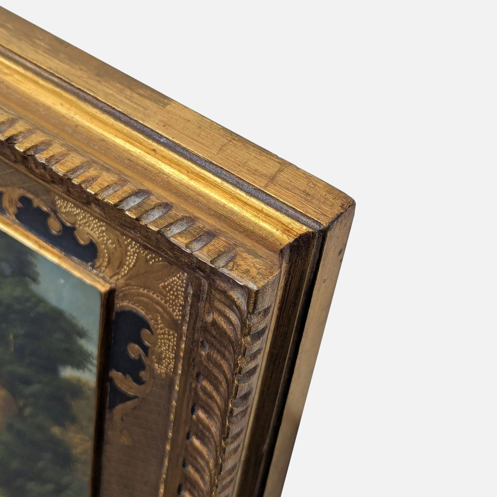 Pair of 19th-century Italianate Pastoral Landscape Paintings with Ornate Gold Frames
