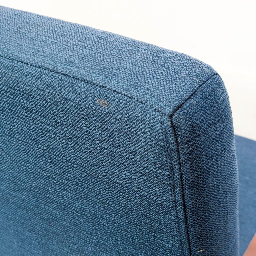 Mid-Century Modern Blue Lounge Chair with Wooden Frame