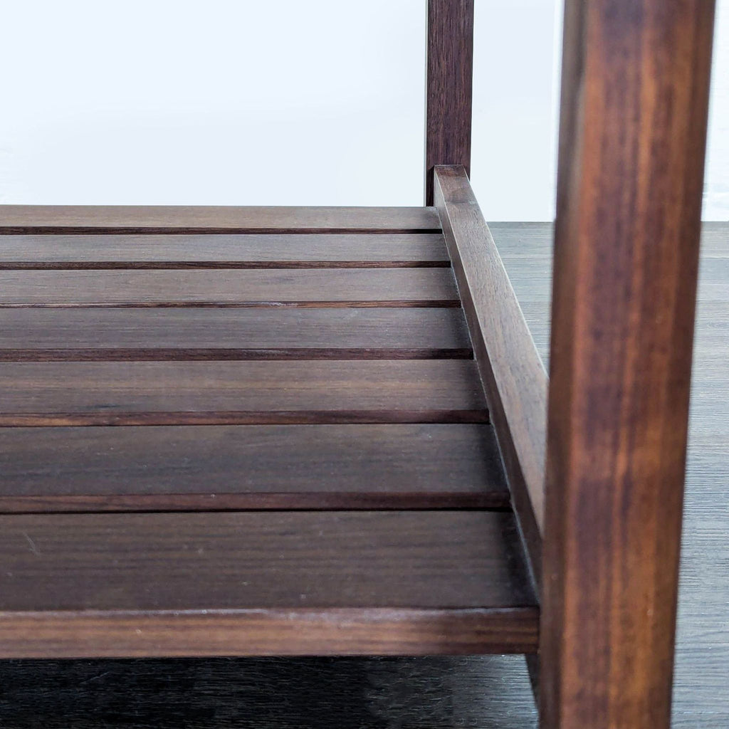 Wood Coffee Table with Slatted Shelf