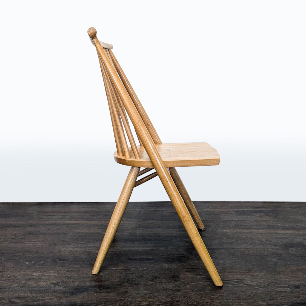 Article’s Shaker dining chair in solid white oak with high back, wide seat; ideal for dining room settings.
