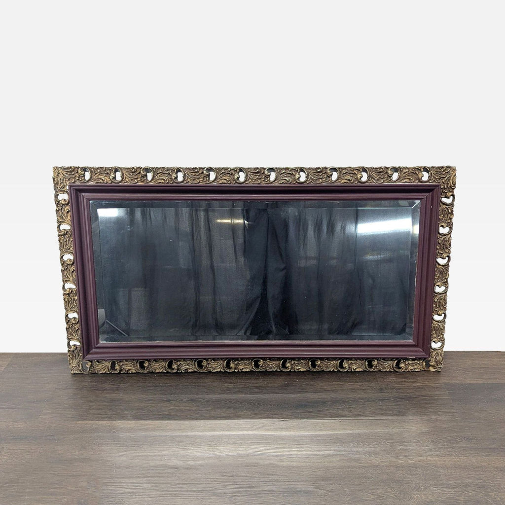 Vintage Carved Wood Wall Mirror