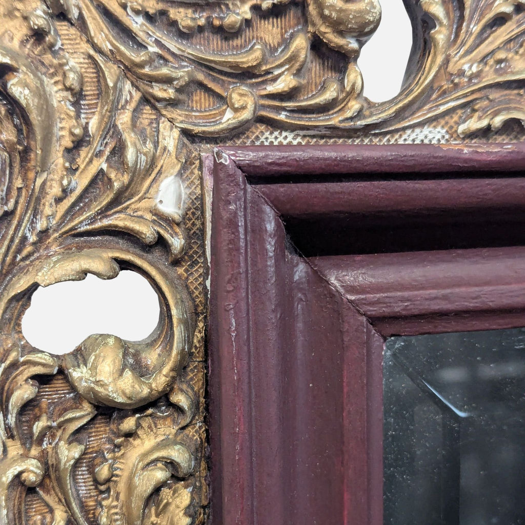 Vintage Carved Wood Wall Mirror