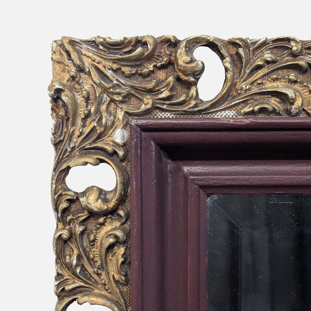 Vintage Carved Wood Wall Mirror