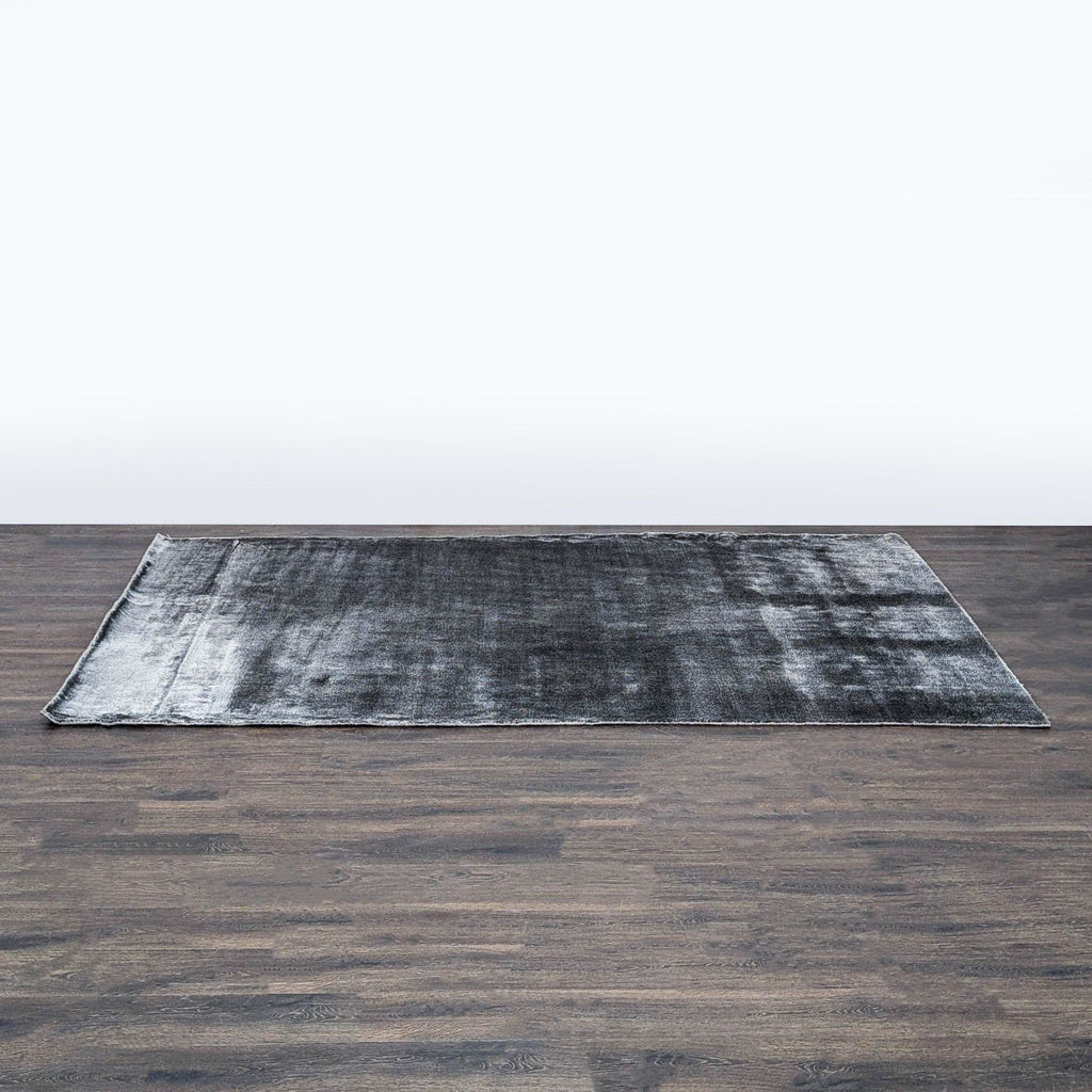 CB2 brand rug with a sleek modern ombre design in grey shades, perfect for living rooms or bedrooms.
