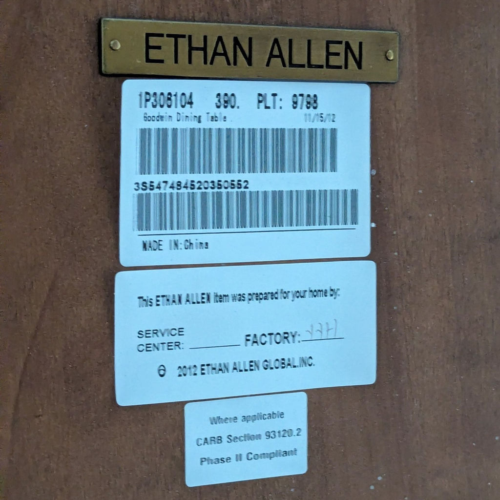 Ethan Allen Goodwin 7-Piece Wood Dining Set with Upholstered Chairs