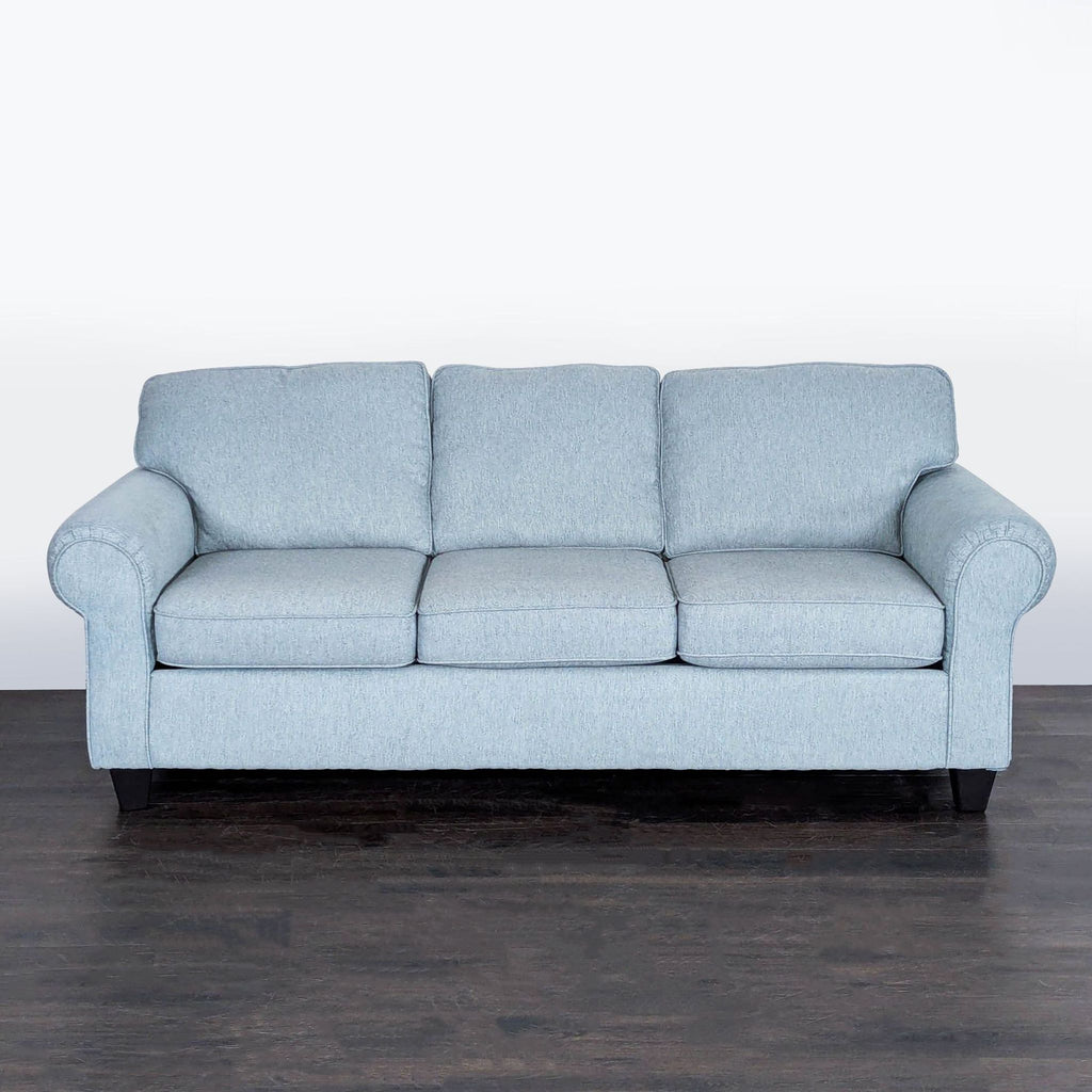 Certainly! Since you haven't provided the images or a full description for the item, I'll create three general, distinct alt text options based on the details you've shared: a 3-seat item from Minhas Furniture House.