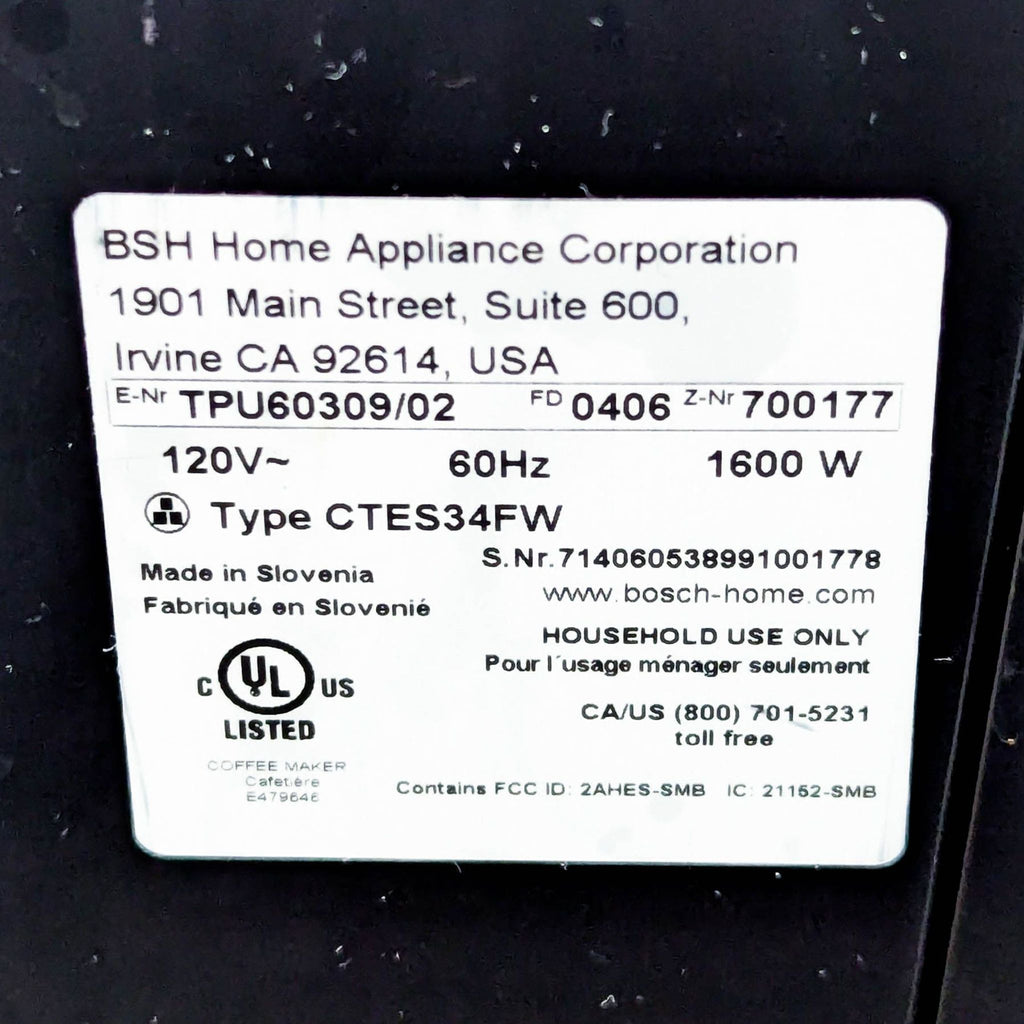 Bosch Automatic Coffee Maker with Touch Display and WiFi