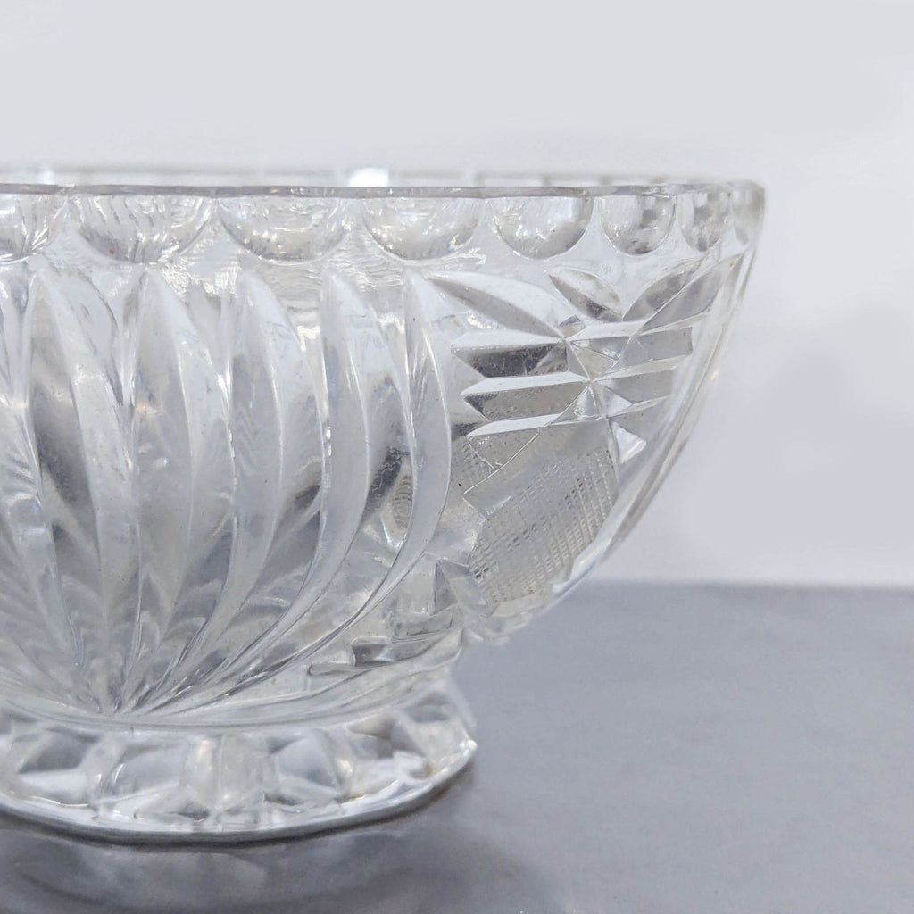 Vintage Cut Crystal Covered Candy Dish with Tall Faceted Finial