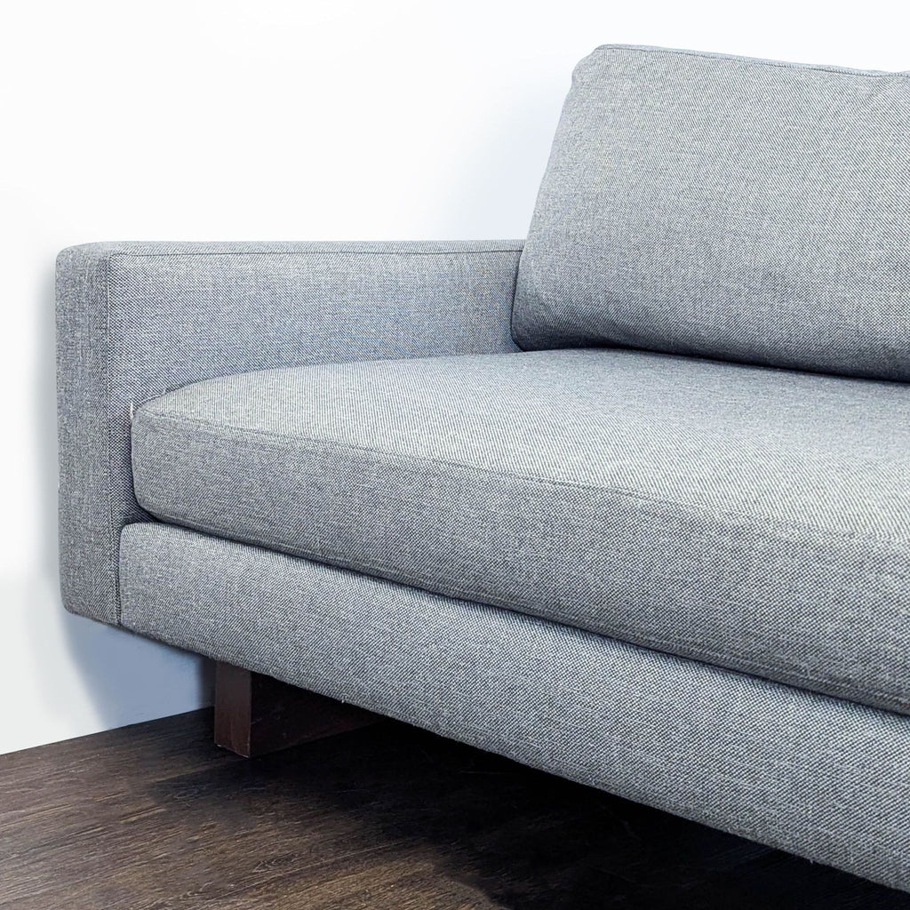 Room & Board Pierson Modern Gray Fabric Sectional Sofa with Wood Base