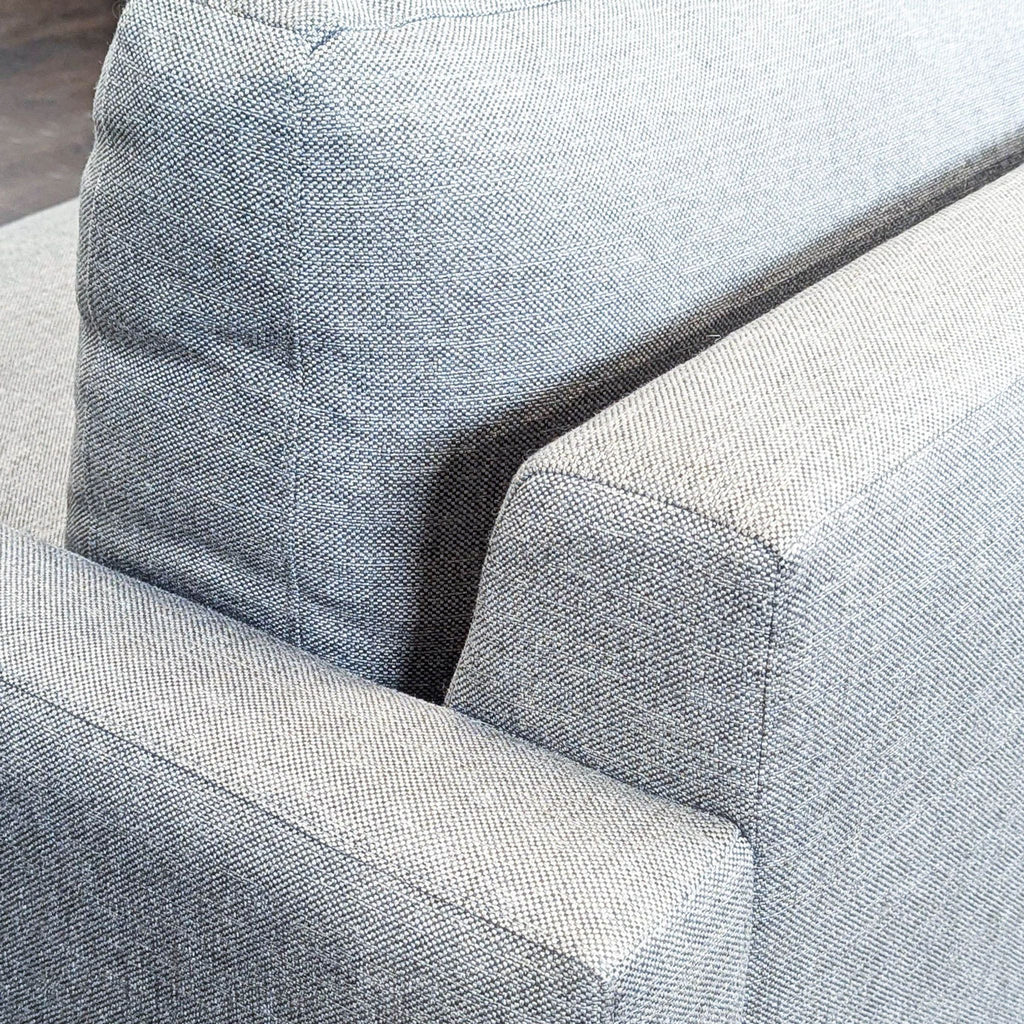 Room & Board Pierson Modern Gray Fabric Sectional Sofa with Wood Base
