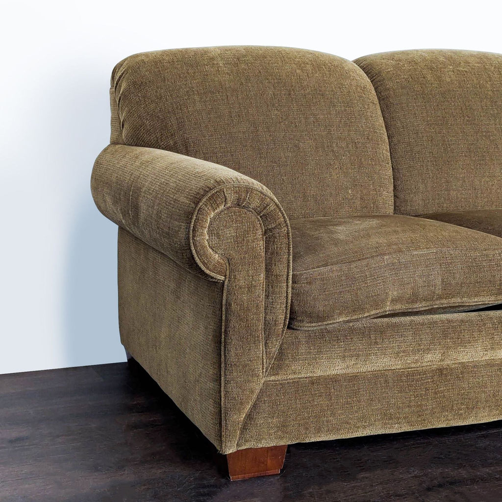 La-Z-Boy Brown Sleeper Sofa with Pull-Out Mattress and Accent Pillows