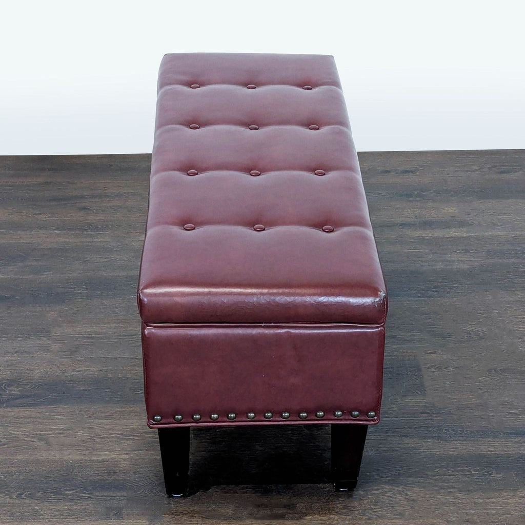 Office Star Faux Leather Storage Bench