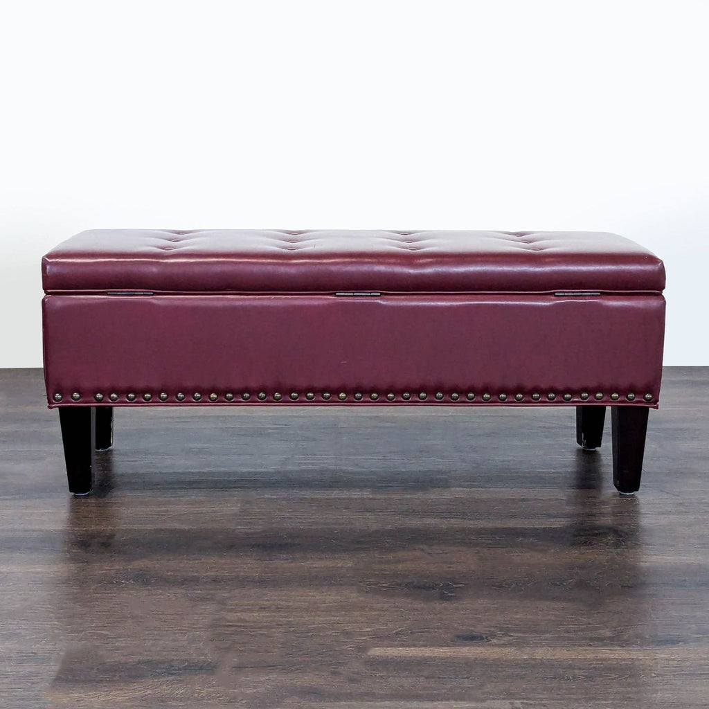 Office Star Faux Leather Storage Bench