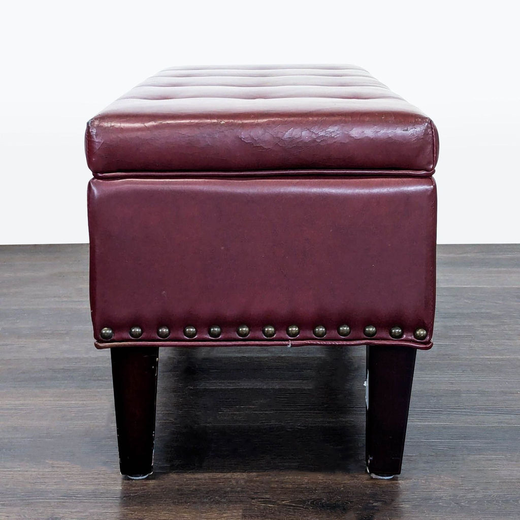 Office Star Faux Leather Storage Bench