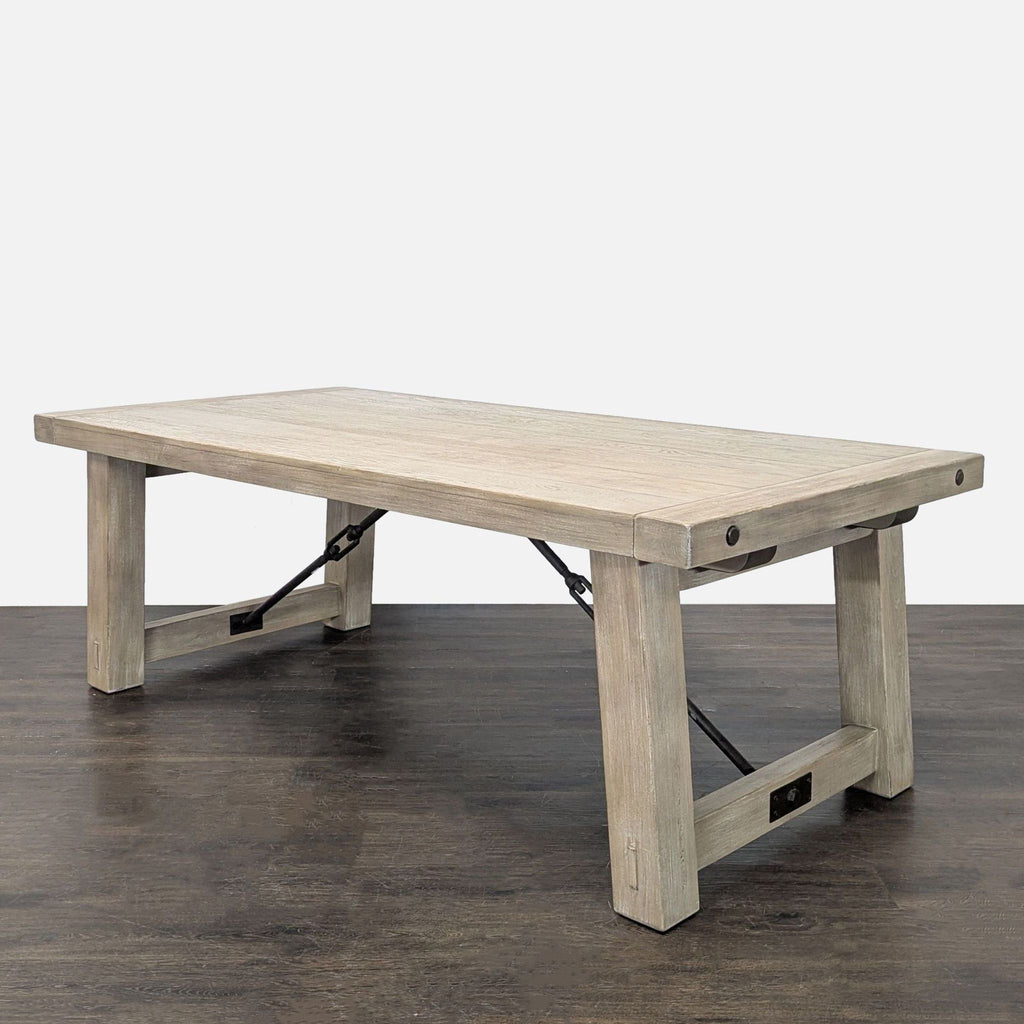 Pottery Barn Benchwright 7-Piece Rustic Wood Dining Set with Chairs