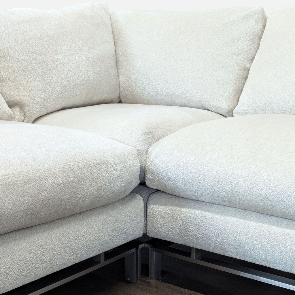 A. Rudin Modern Light Beige Sectional Sofa – Spacious L-Shaped Comfort