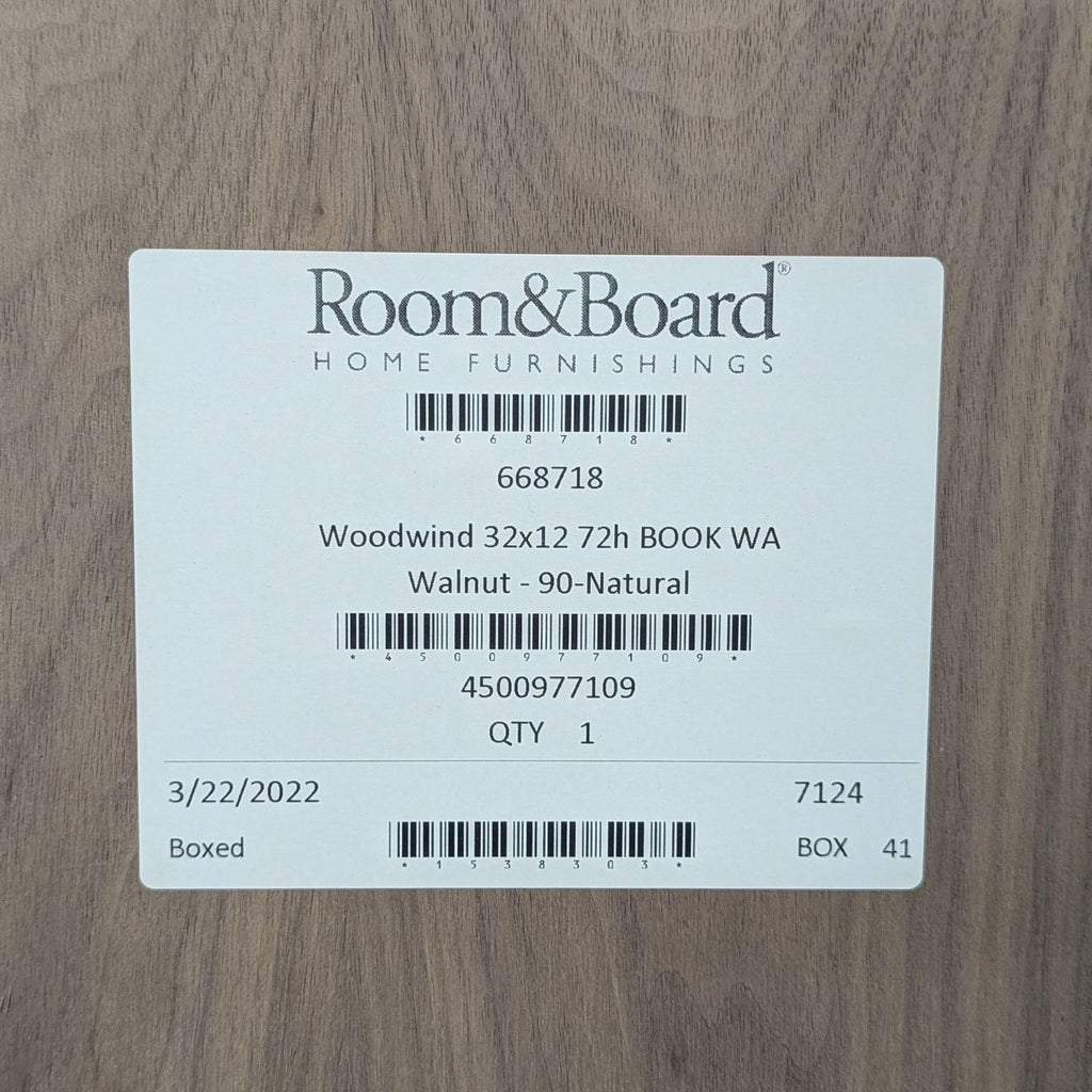 Room & Board Woodwind Tall Walnut Bookshelf with 6 Shelves - Accepted Offer (25.00% discount)