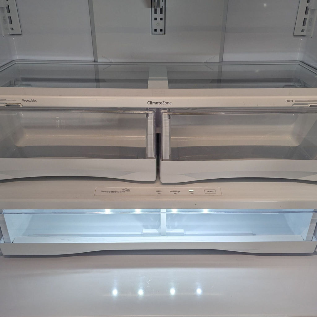 GE Stainless Steel French Door Refrigerator with Bottom Freezer and Water Dispenser