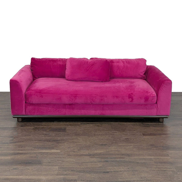 Joybird Furniture Miller Modern Pink Velvet Sleeper Sofa with Pull-Out Bed