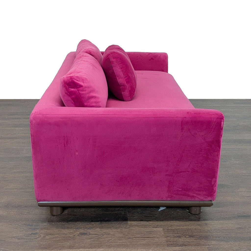 Joybird Furniture Miller Modern Pink Velvet Sleeper Sofa with Pull-Out Bed