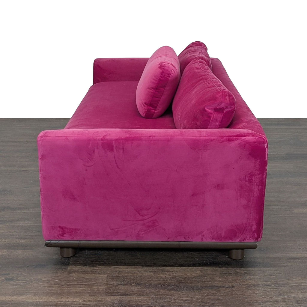 Joybird Furniture Miller Modern Pink Velvet Sleeper Sofa with Pull-Out Bed