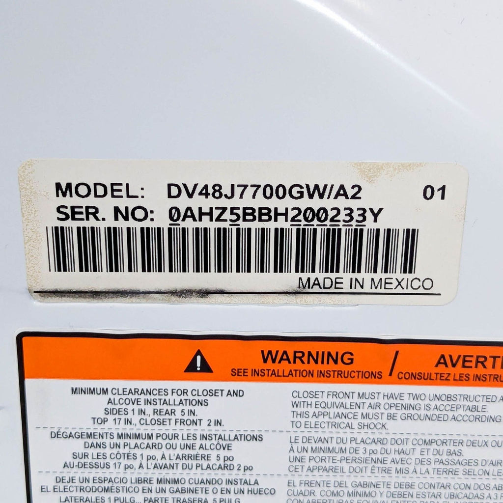 Samsung Electric Dryer with Glass Door - White
