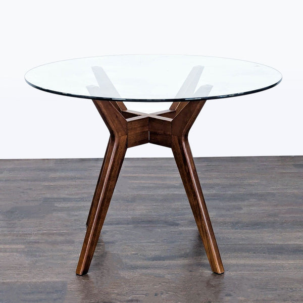 Round glass table with legs