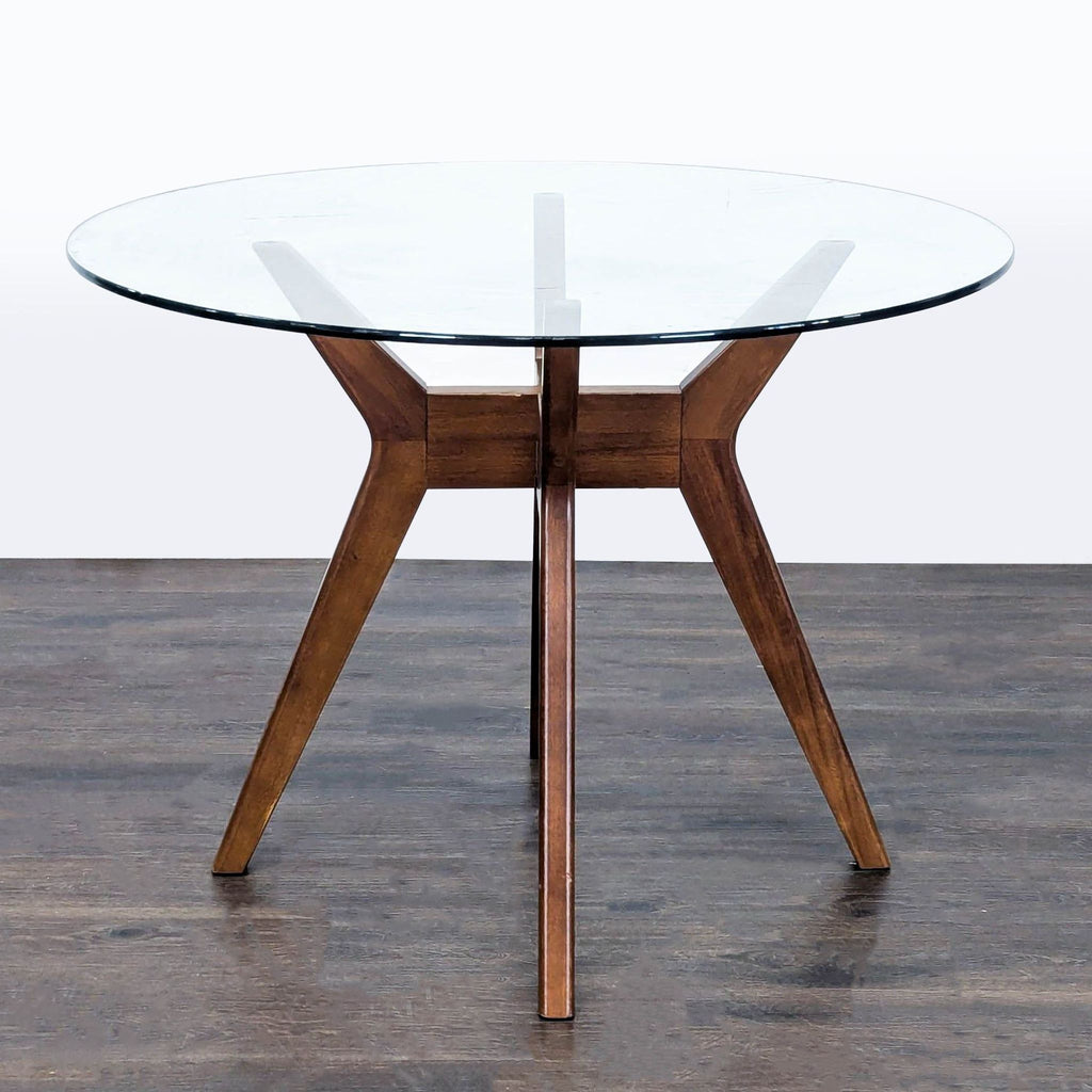 Round glass table with legs