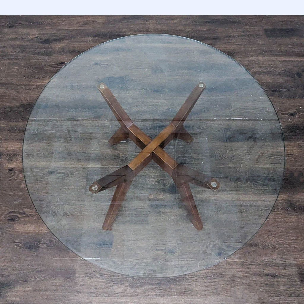 Round glass table with legs