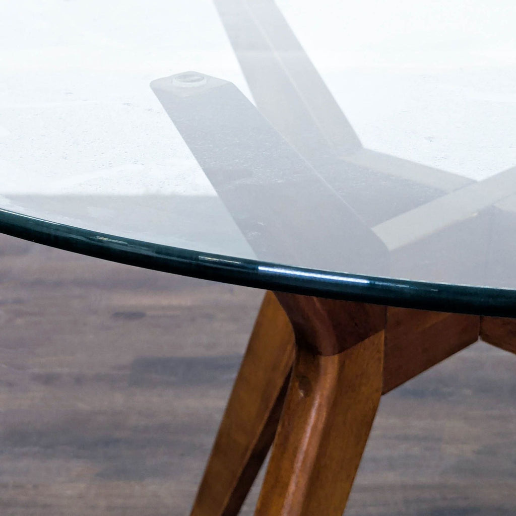 Round glass table with legs