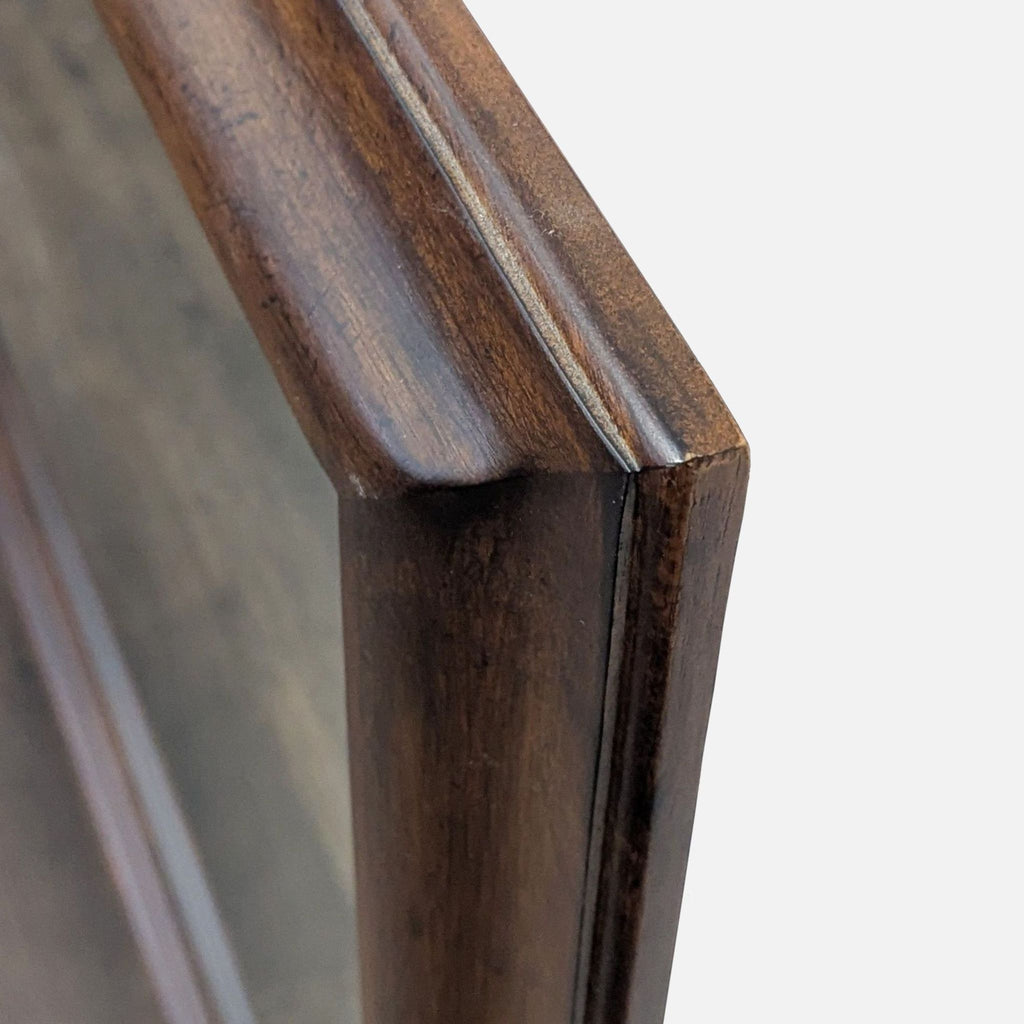 Wood Mirror with Top Carving
