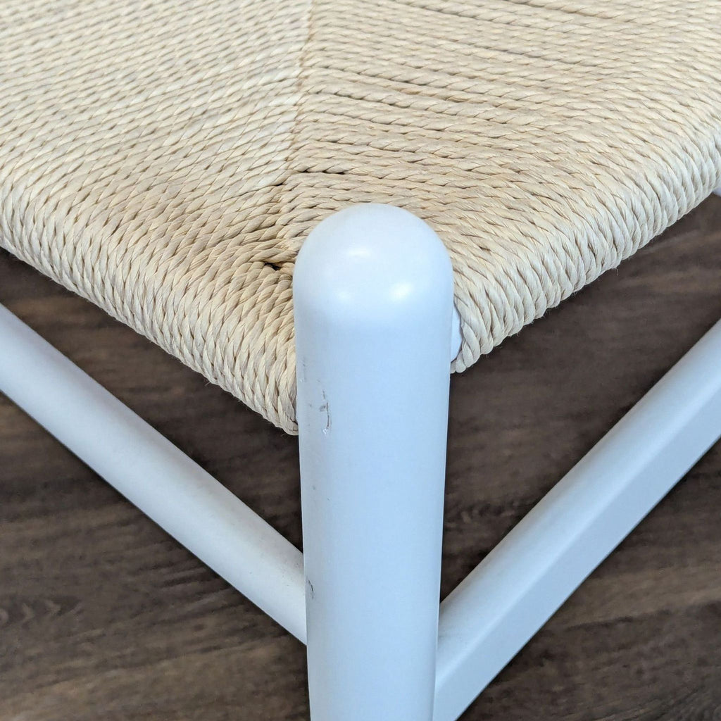 IKEA DOCKSTA Round Pedestal Dining Table with 4 Wishbone-Style Woven Chairs