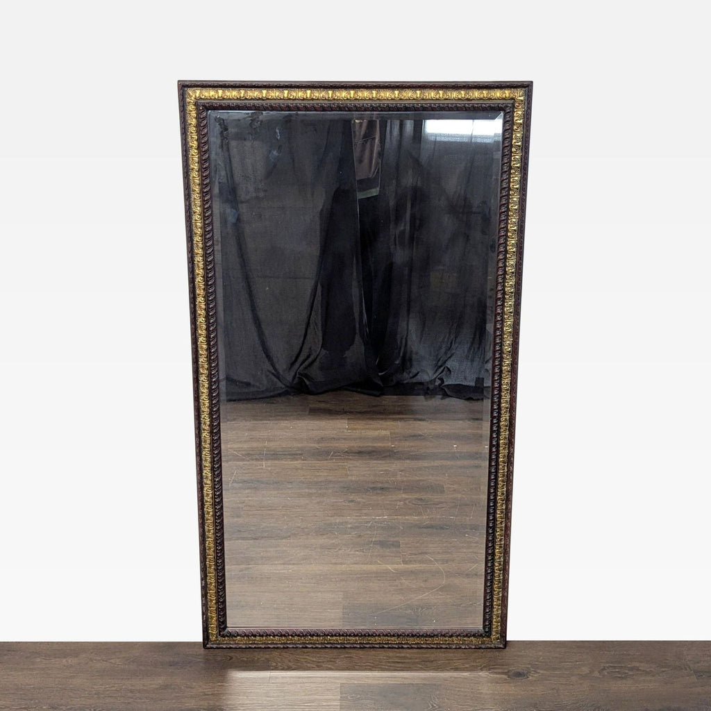Z Gallerie full length mirror with a sleek mahogany frame, standing upright.  