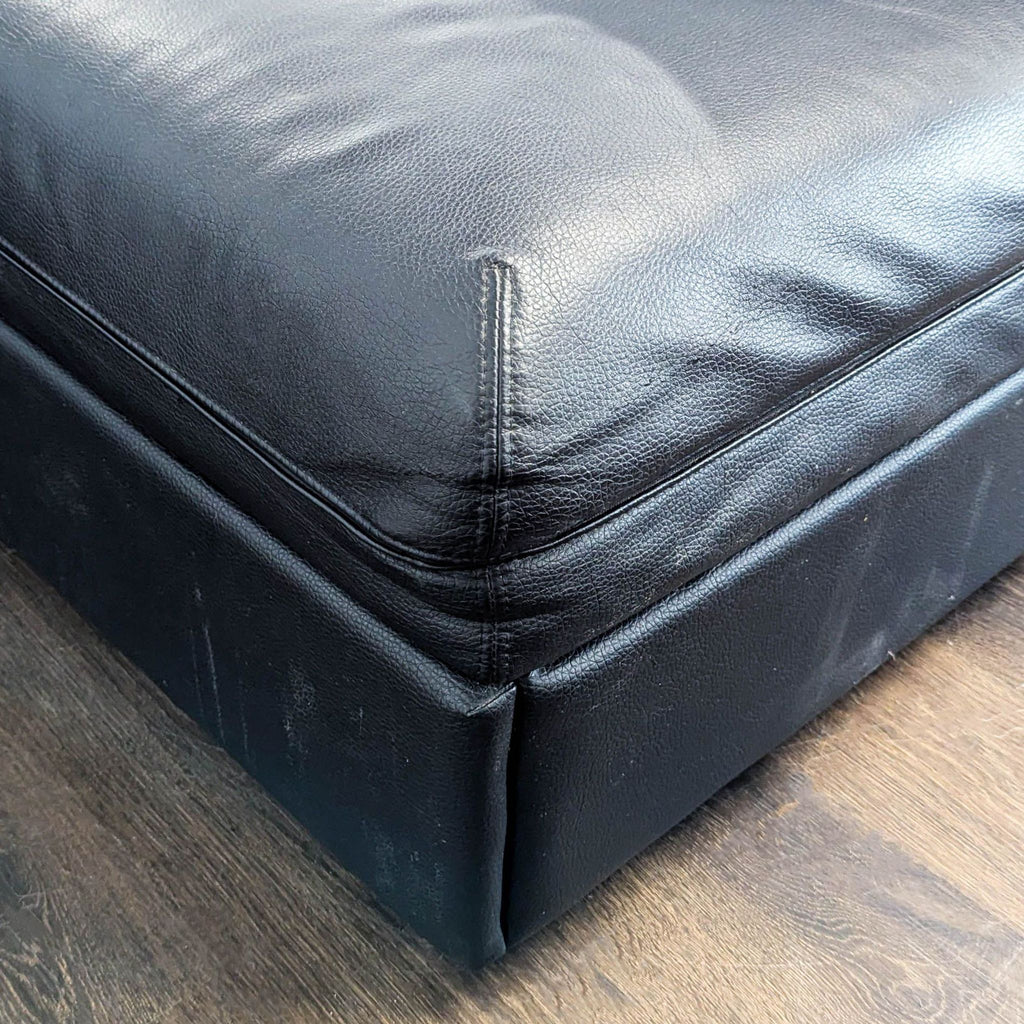 Excellent condition! 


Versatile modular sectional sofa is upholstered in black faux leather. This set includes a storage ottoman and a pull-out sleeper module. The modular design allows for various configurations to fit different living spaces. 

D