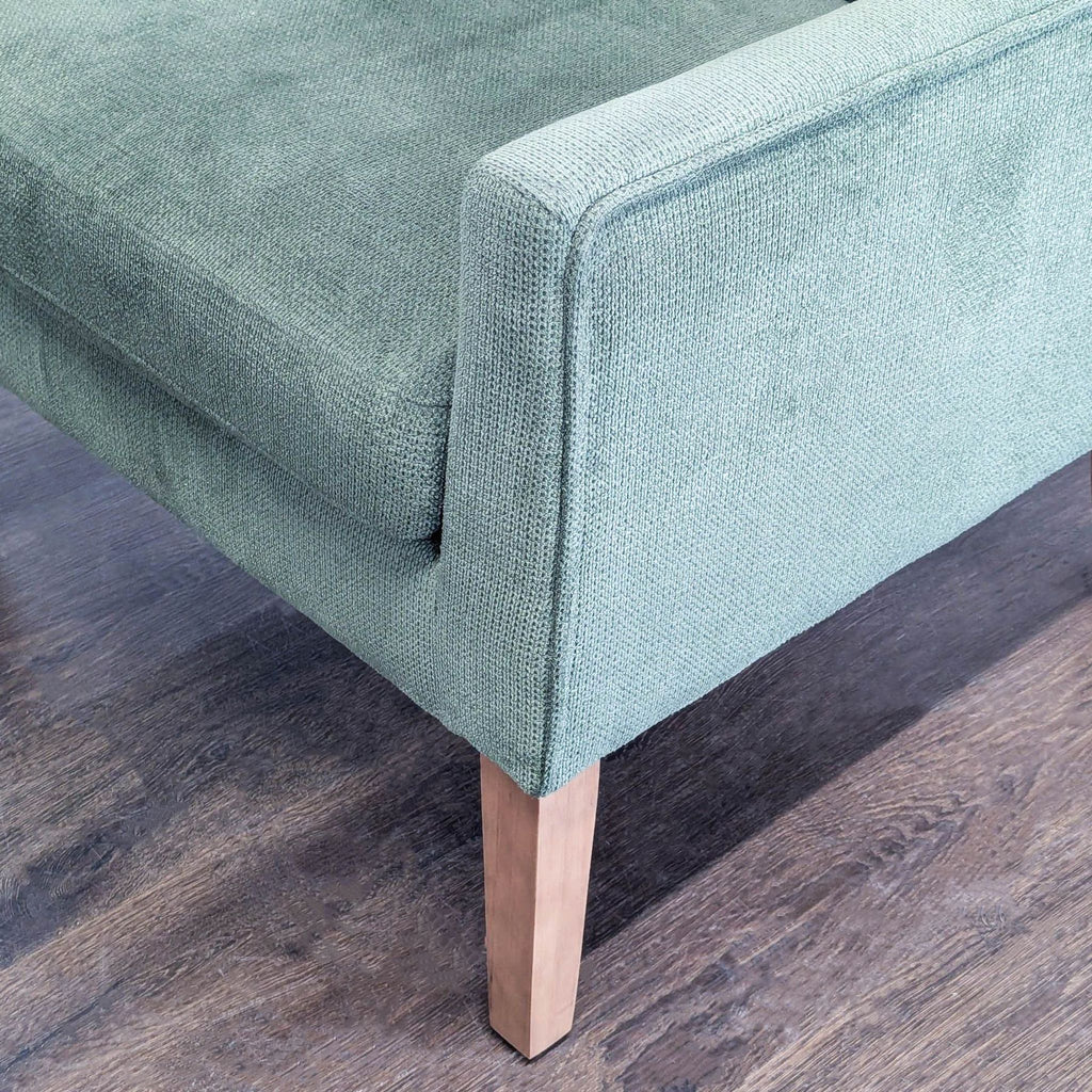 Colamy Leston Green Lounge Chair with Wooden Legs