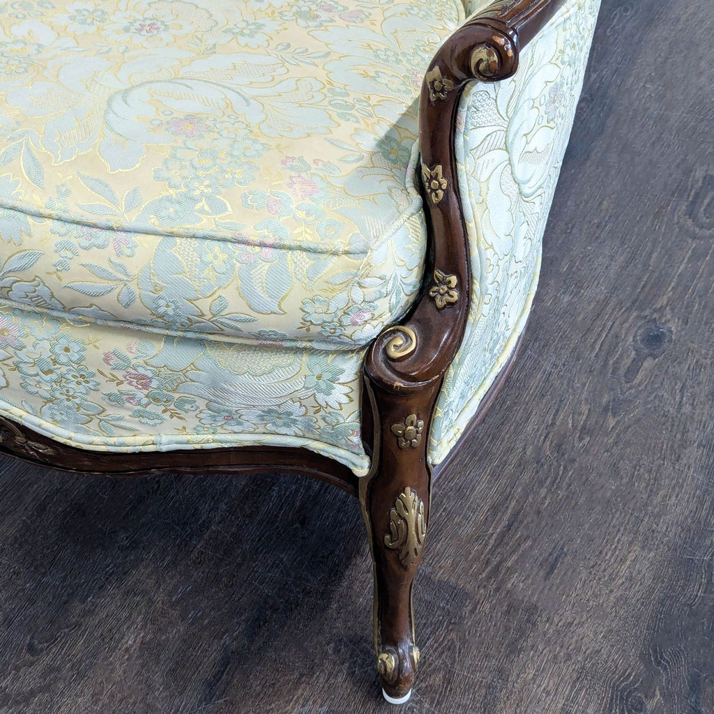 Hausske-Harlen 1981 Rococo Revival Carved Wood & Gilt High-Back Wing Chair