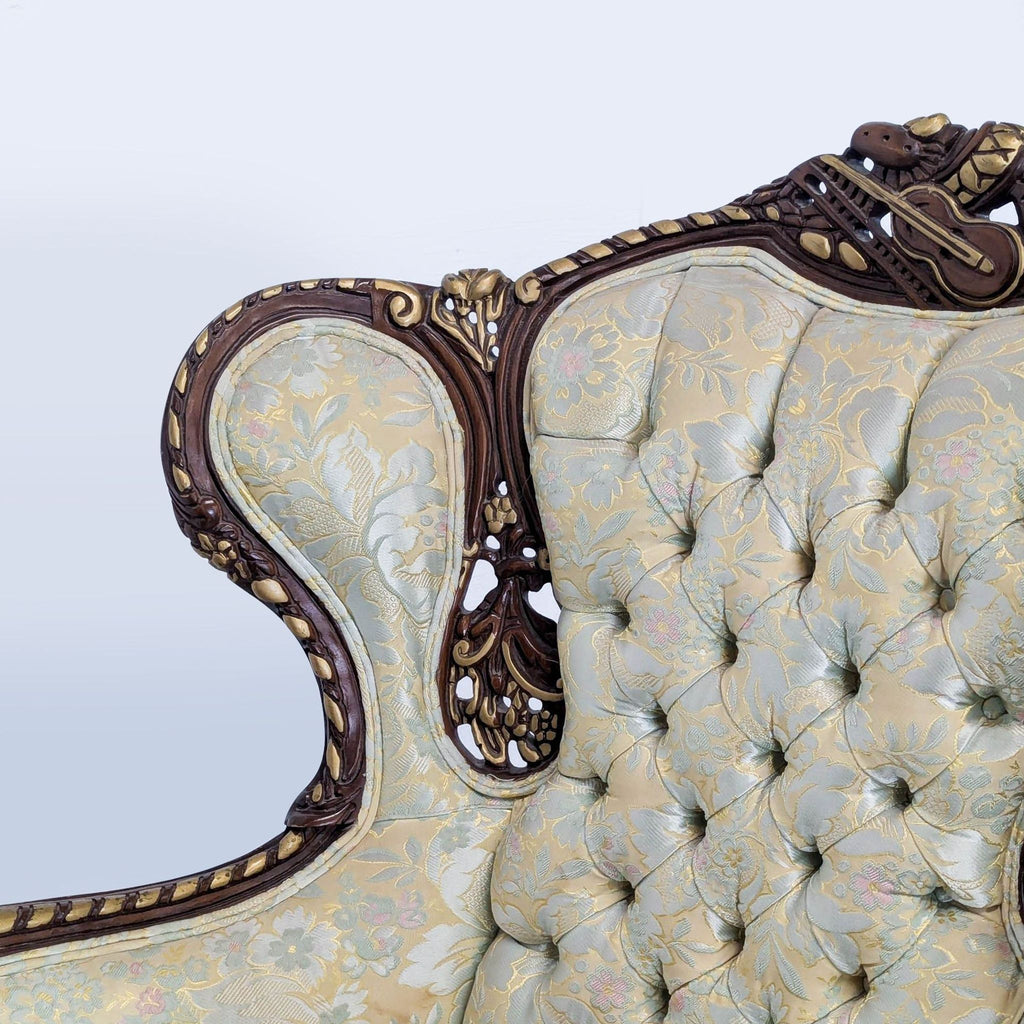 Hausske-Harlen 1981 Rococo Revival Carved Wood & Gilt High-Back Wing Chair