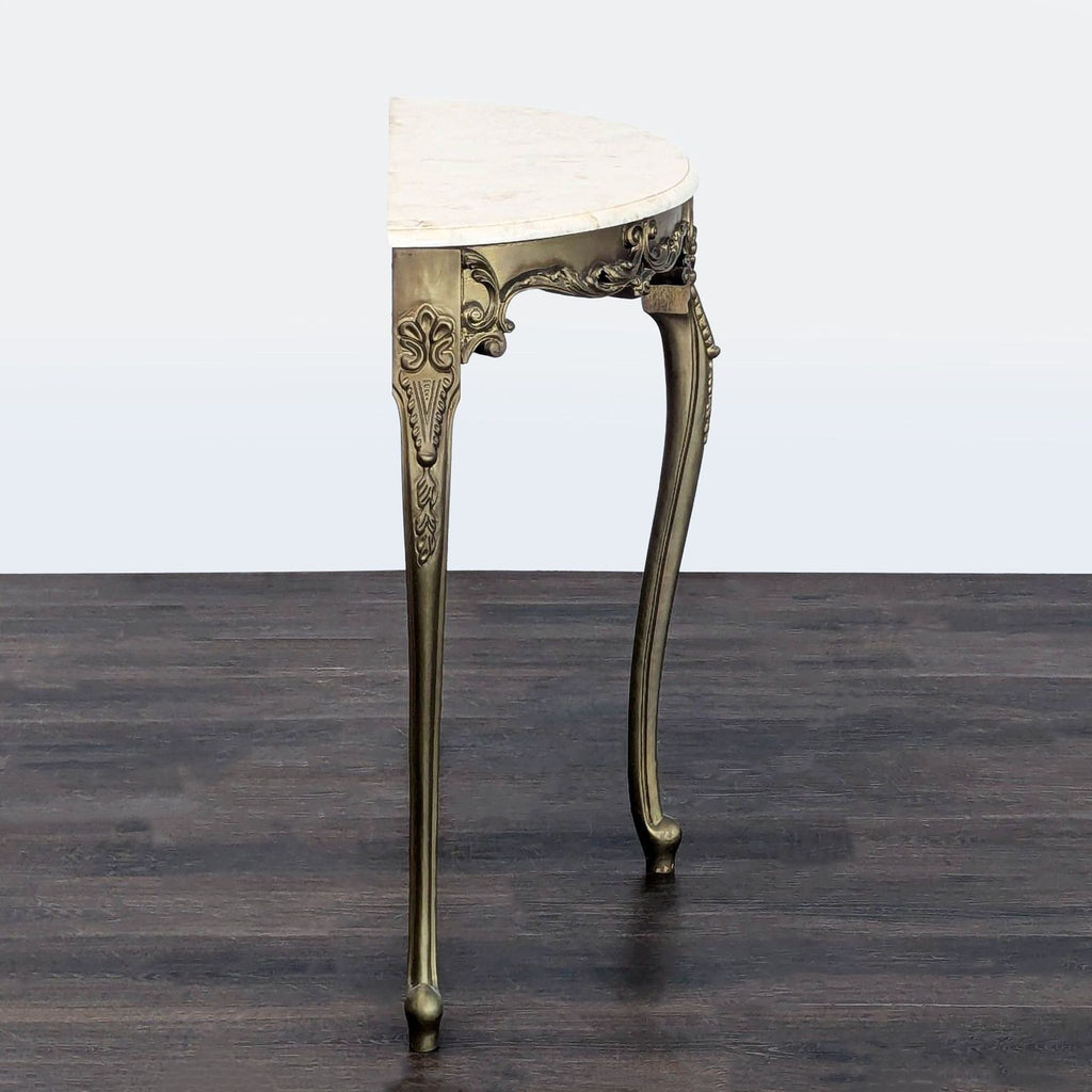 Demilune Table with Marble Top