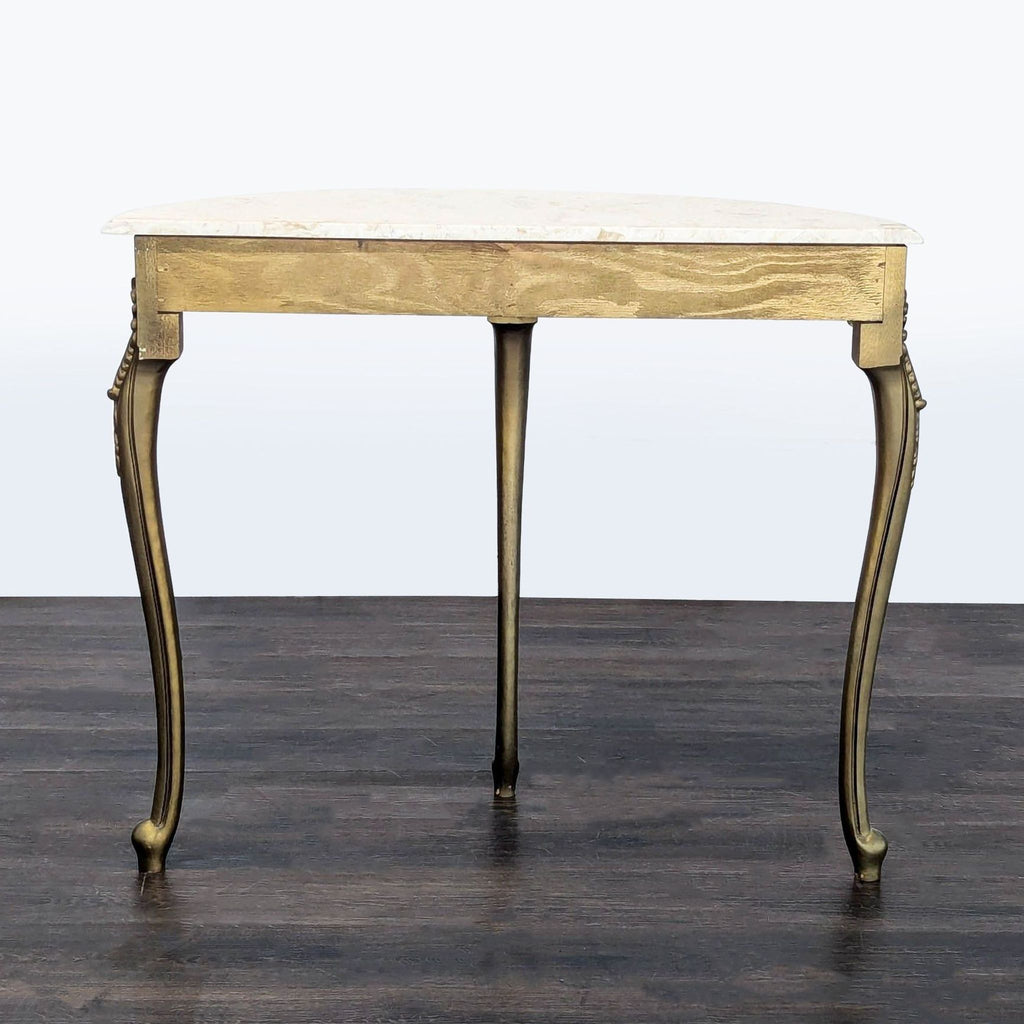 Demilune Table with Marble Top